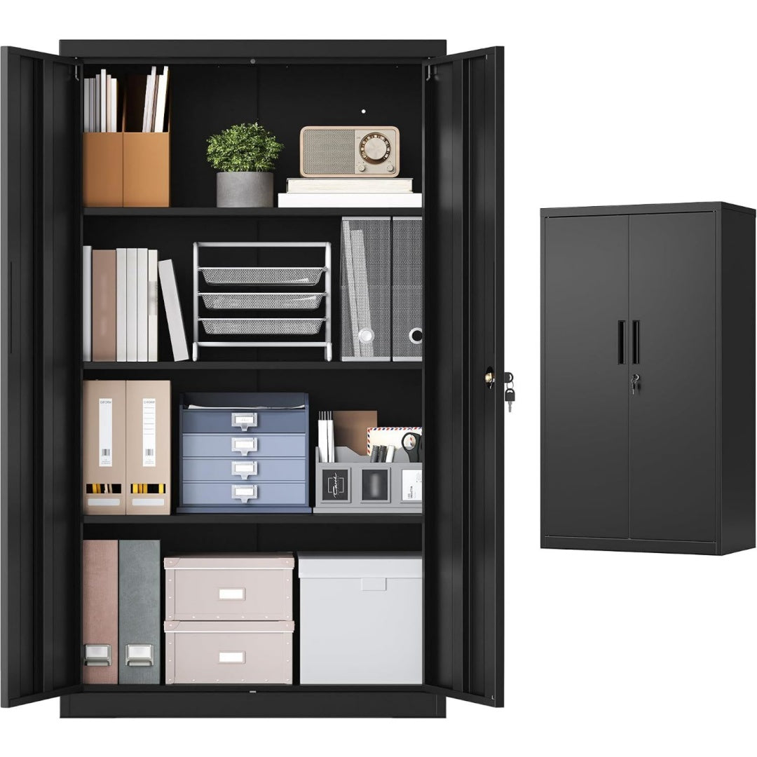 Armadio regolabile in altezza nero 80 x 40 x 140 cm