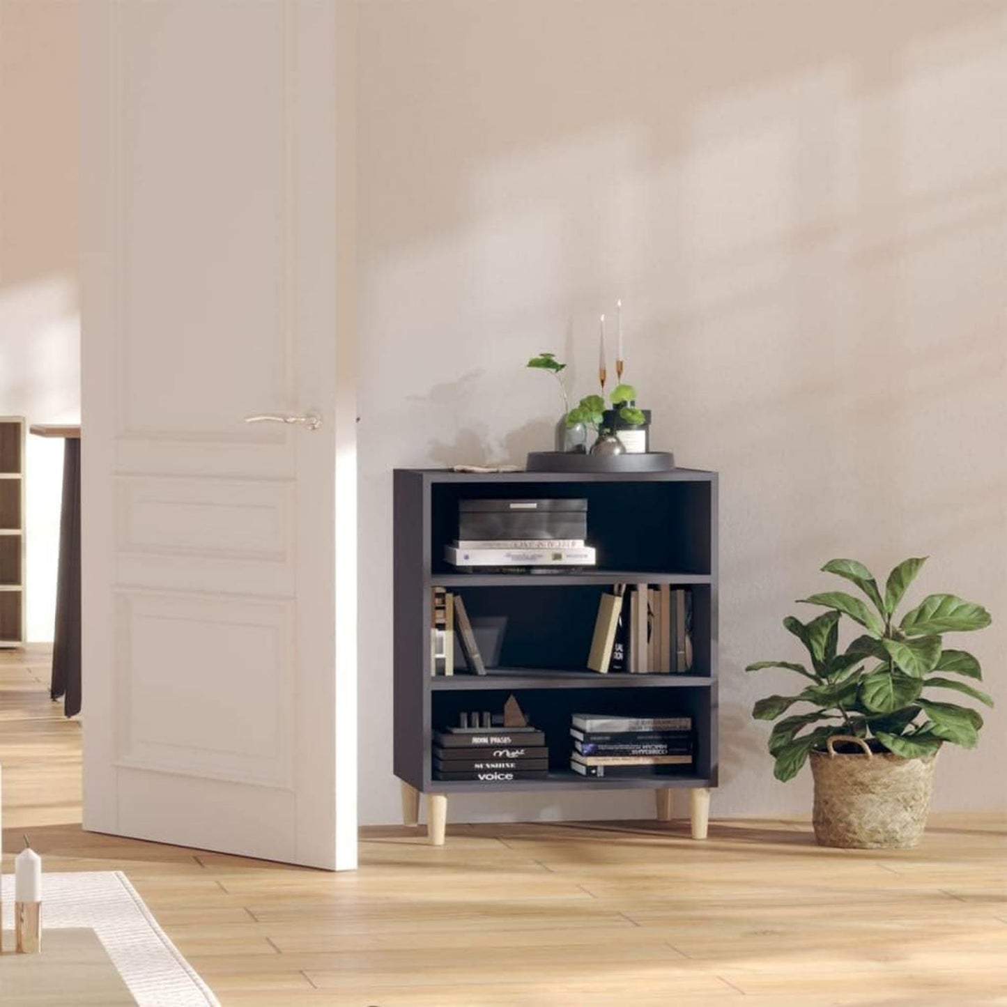 Armadio Avilia Modulare a 2 Ante Basso in PVC 68 x 39.5 x 85cm Grigio per Interni ed Esterni Ideale per Organizzazione Attrezzi