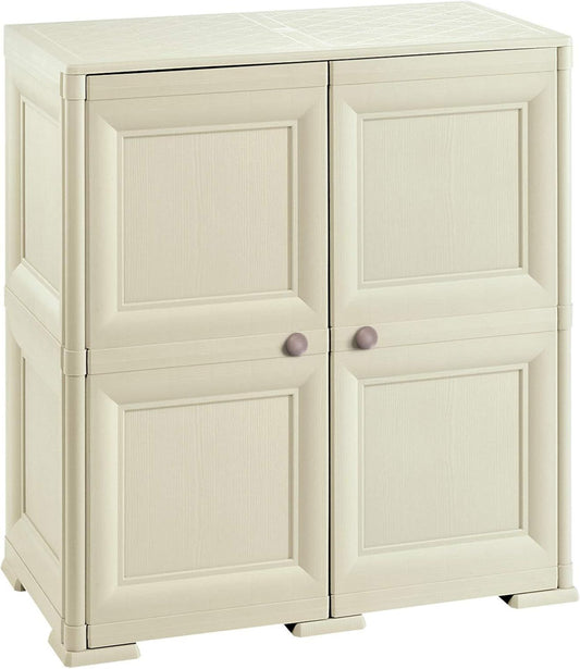 Armadio HOMCOM Portadocumenti in Acciaio 2 Ante cm Vetro Temperato Schedario da Ufficio Ripiani Regolabili Mobiletto Multiuso Portaoggetti 80 x 40 x 110 Bianco per Ufficio Studio Casa