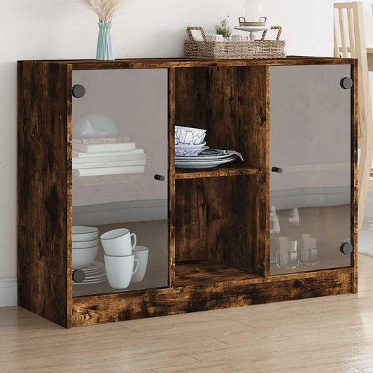 Credenza Home Giardino Rovere Affumicato cm Ingegnerizzato 102 x 37 x 75.5 Legno