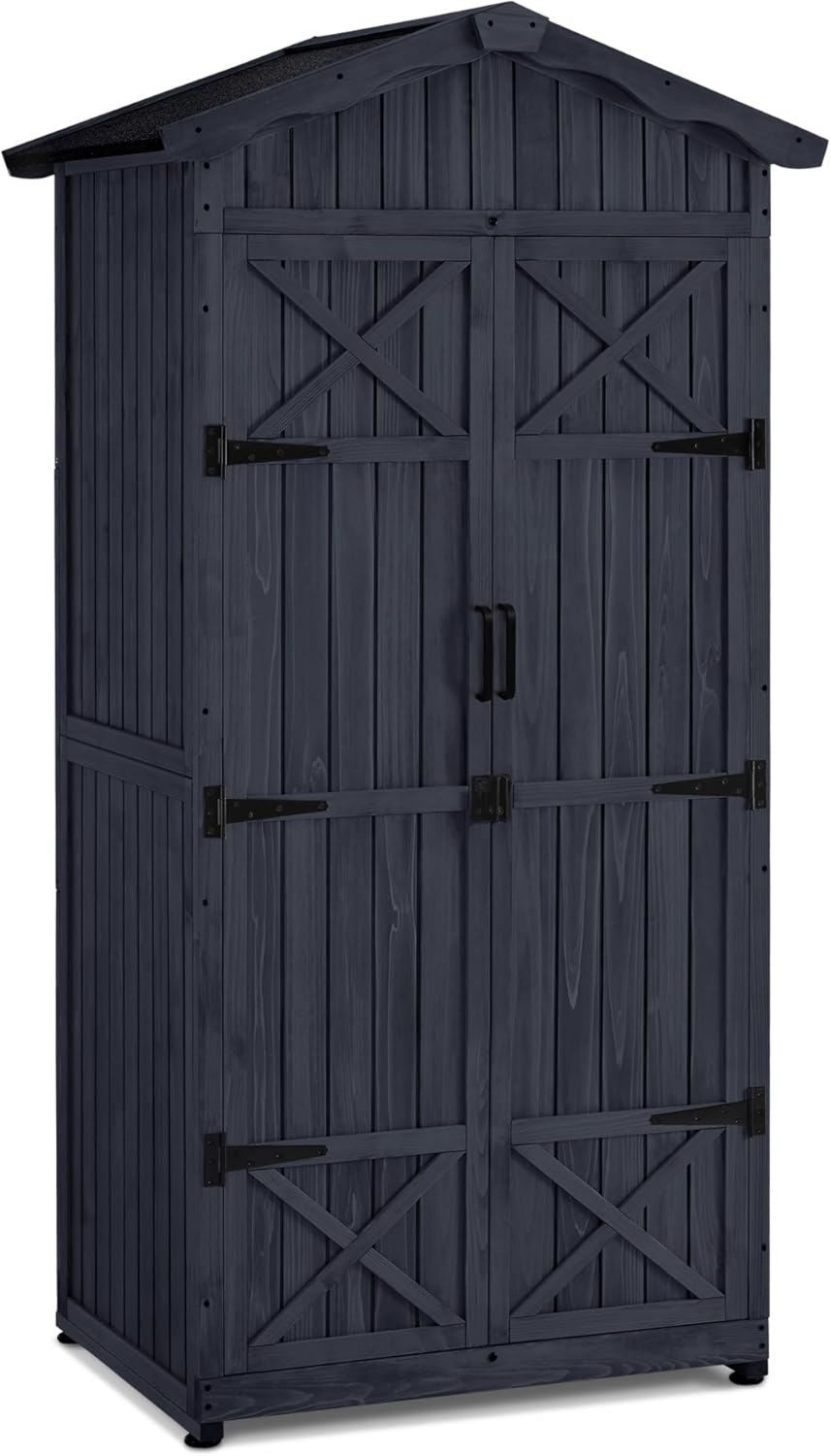 Armadio Mongardi in resina di PVC e PP 2 Ante 3 Ripiani Facile da Montare Modular System Resistente Adatto ad ambienti Interni ed Esterni 68L 40P 165H cm e x x Grigio