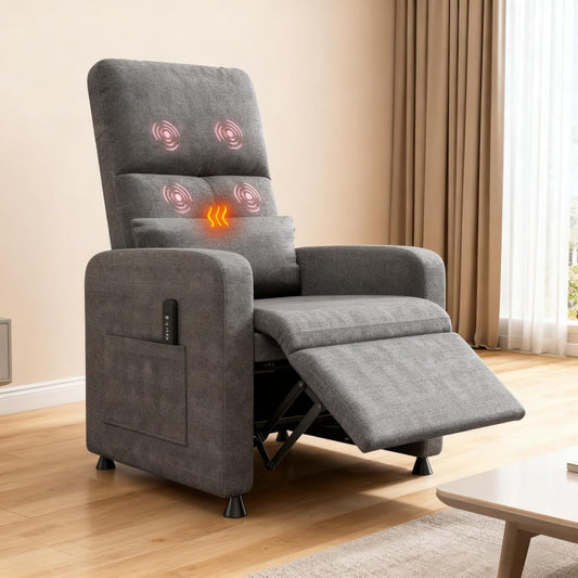 Poltrona Poltrona Relax Elettrica, Poltrona Relax Reclinabile con Massaggio Vibrante