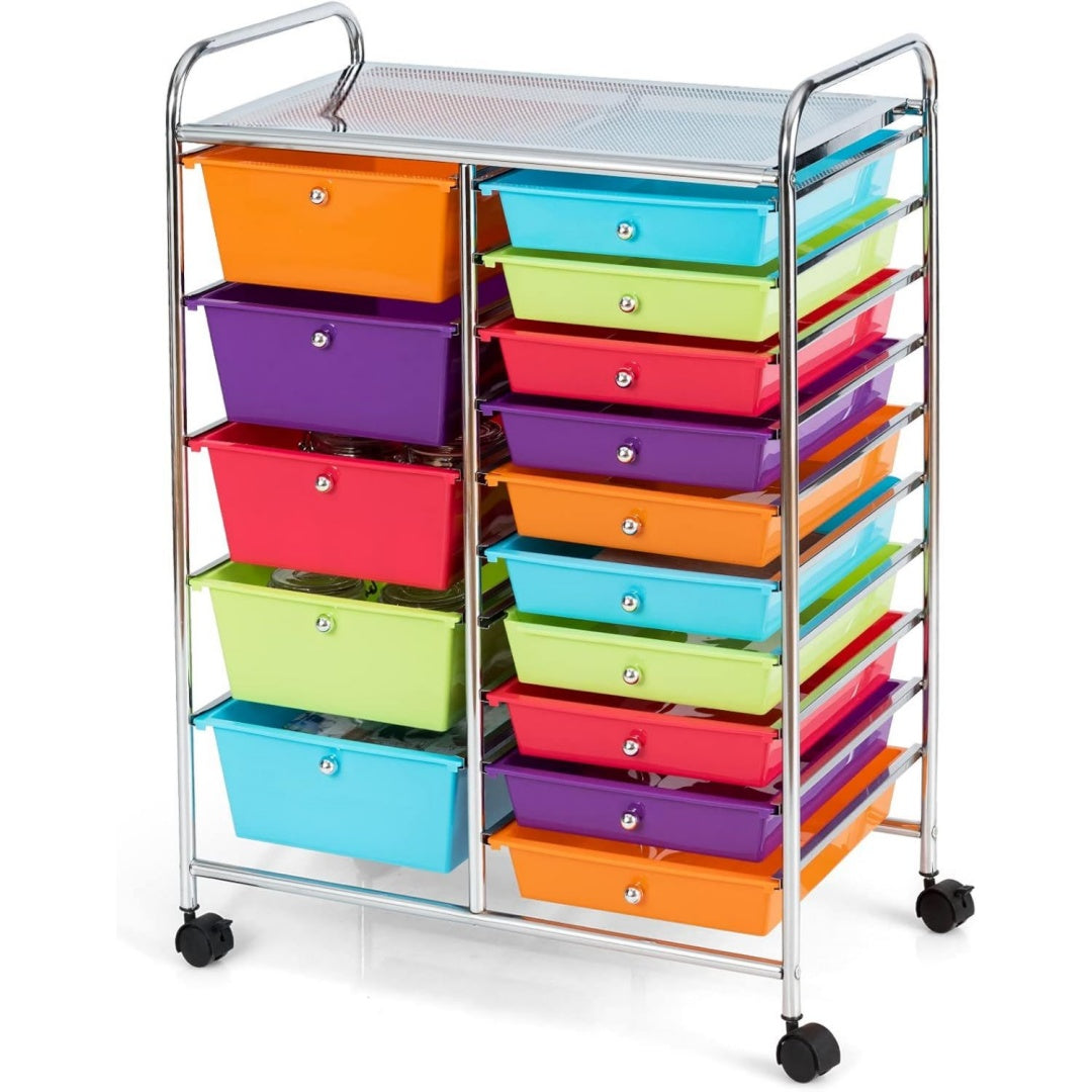 Carrelli portaoggetti con cassetti con cassetti multicolore 37 x 87 cm